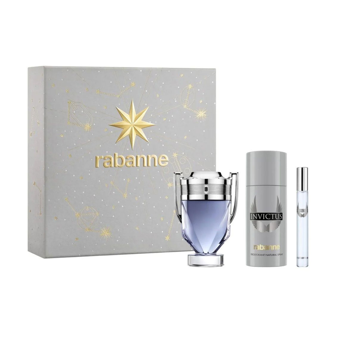 Парфумований набір чоловічий Rabanne Invictus Set (туалетна вода, 100 мл + дезодорант, 150 мл + туалетна вода, 10 мл)